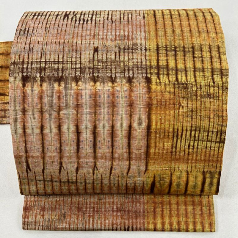 A21 新品　紬地　全通袋帯　美品 秀品 紬縞 幾何学 正絹 新品 紬地 全通袋帯 美品 秀品 紬縞 幾何学 正絹 - メルカリ