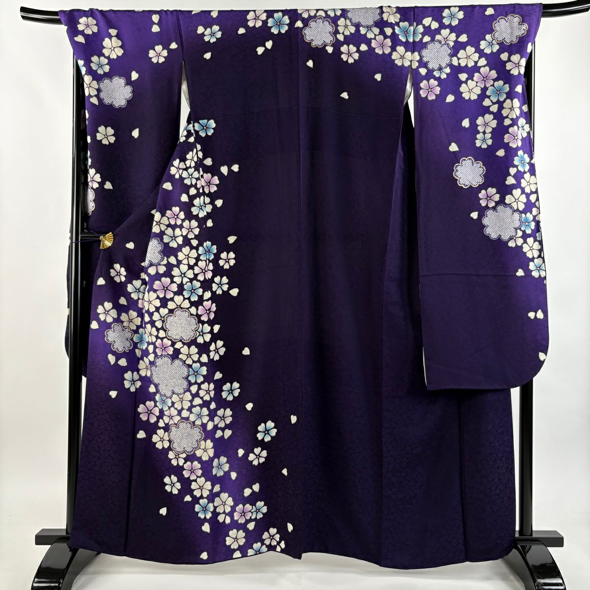 振袖 身丈164cm 裄丈70cm L 袷 鈴乃屋 桜 鞠 金彩 ぼかし 赤 正絹 名品