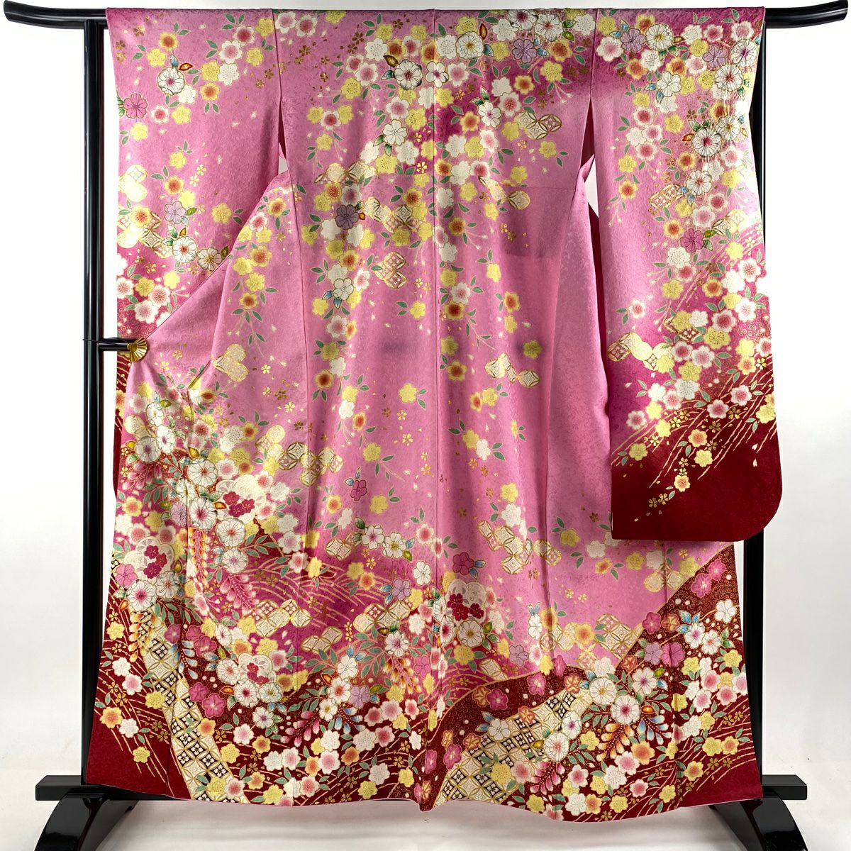 振袖 身丈171.5cm 裄丈71cm L 袷 翠山工房 落款あり 辻が花 七宝