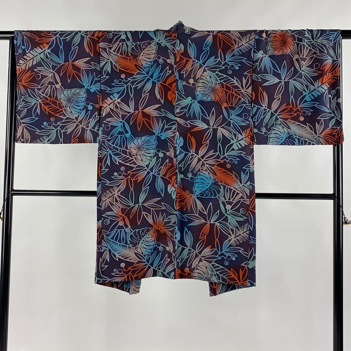 羽織 身丈103.5cm 裄丈66.5cm M 縦ぼかし 青緑 正絹 逸品｜中古・古着  