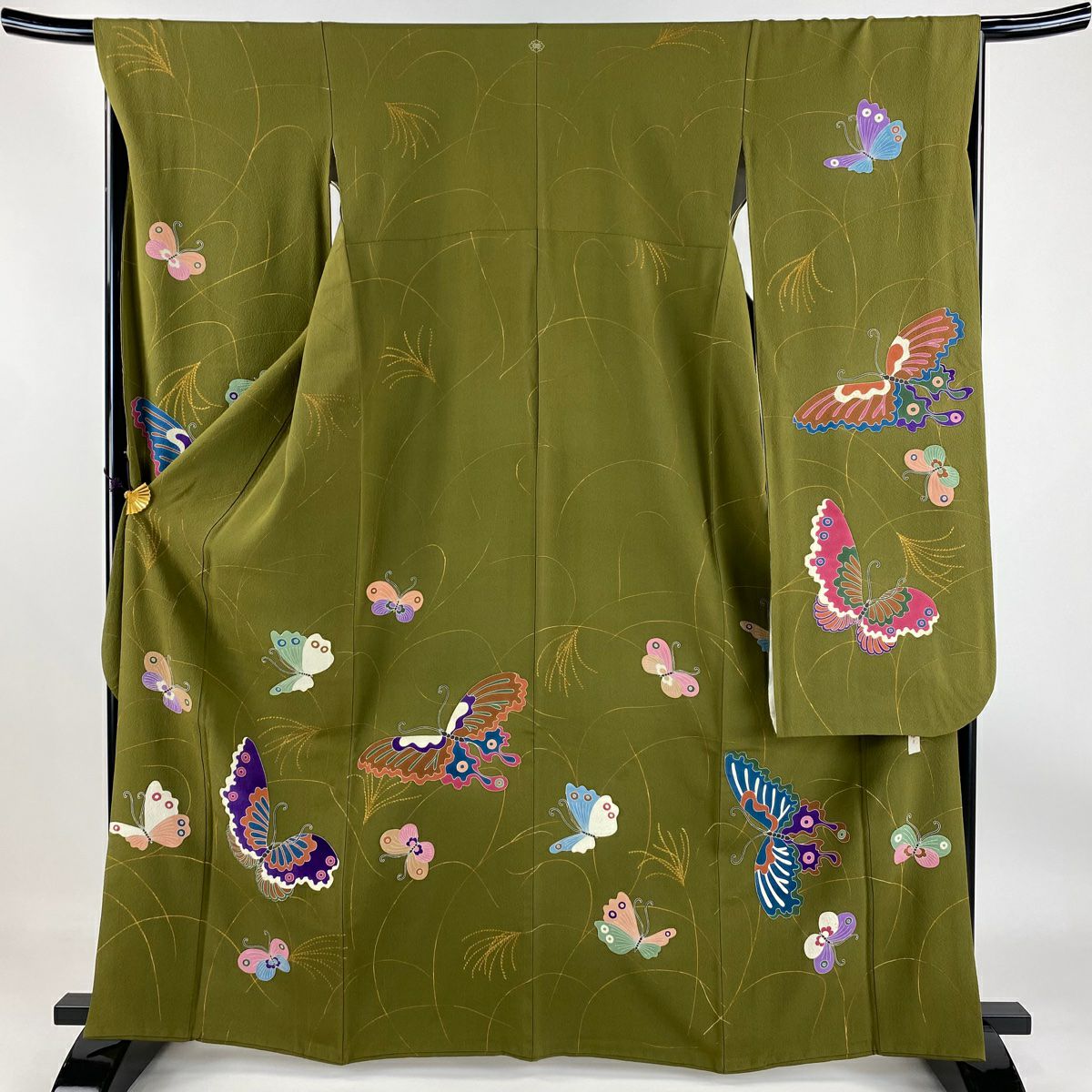 袋帯 美品 逸品 辻村ジュサブロー 落款あり 丸文 青灰色 六通
