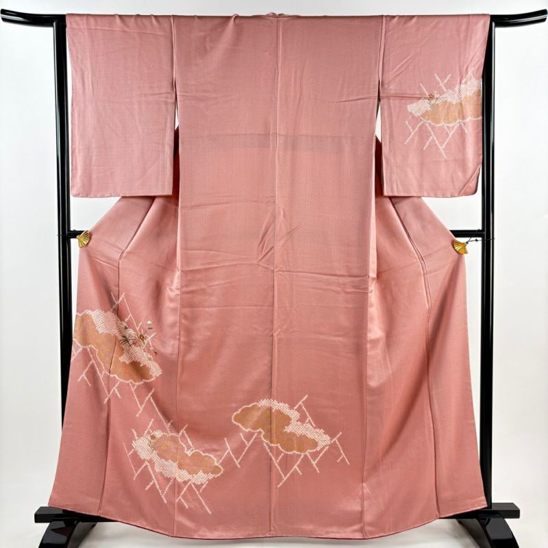 T22着物付け下げ　正絹　椿　美品　身丈162cm T22着物付け下げ 正絹 椿 美品 身丈162cm - メルカリ